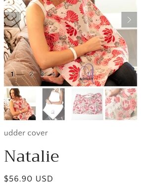 Ashley Natalie Nursing Cover - Pink Floral Udder Cover